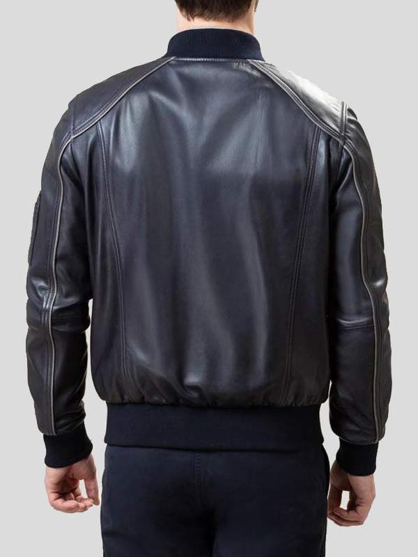 Stylish black bomber jacket for men in France style