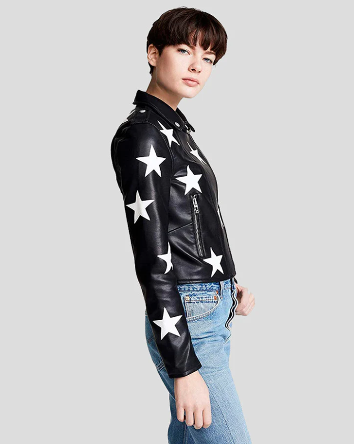 Men's and Women's Star Pattern Leather Jacket
