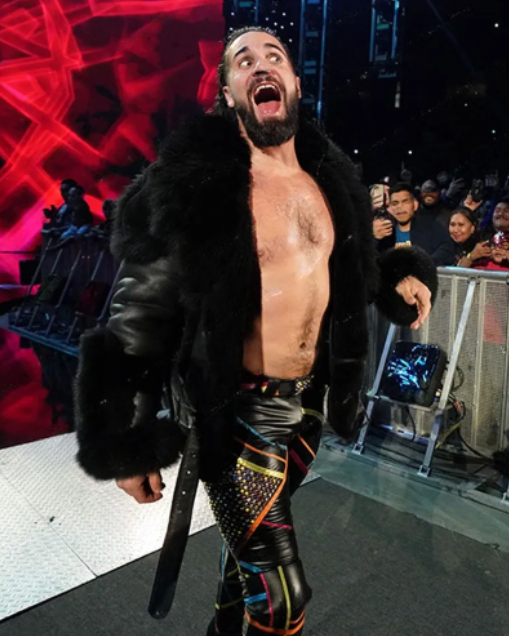 SETH ROLLINS WWE WAR GAMES FAUX SHEARLING ECHTE LEDERJACKE 