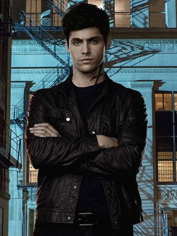 Shadowhunters inspired black leather jacket for men in USA