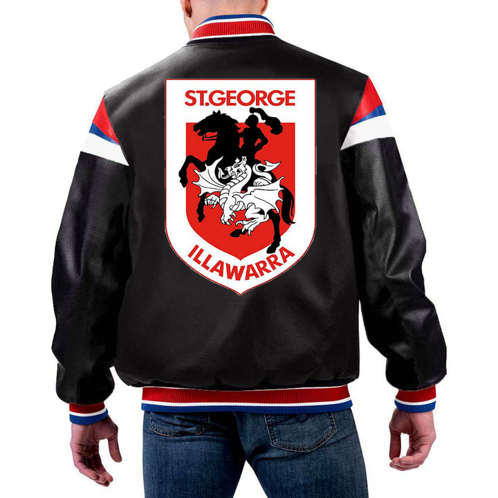 NRL St. George Illawarra Leather Jacket by TJS in USA