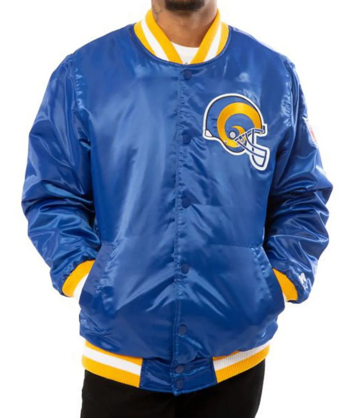 LA Rams Exclusive Blue Satin Jacket
