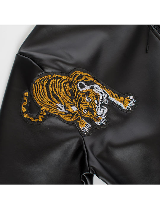 Fashion-forward men’s leather bomber jacket with tiger design in United state market