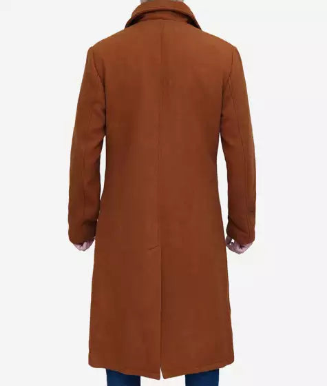 Trenton's men's winter wool overcoat in tan in France style