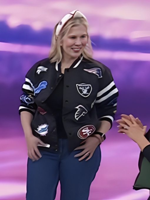 The Today Show Sarah Clagett Black Bomber Jacket