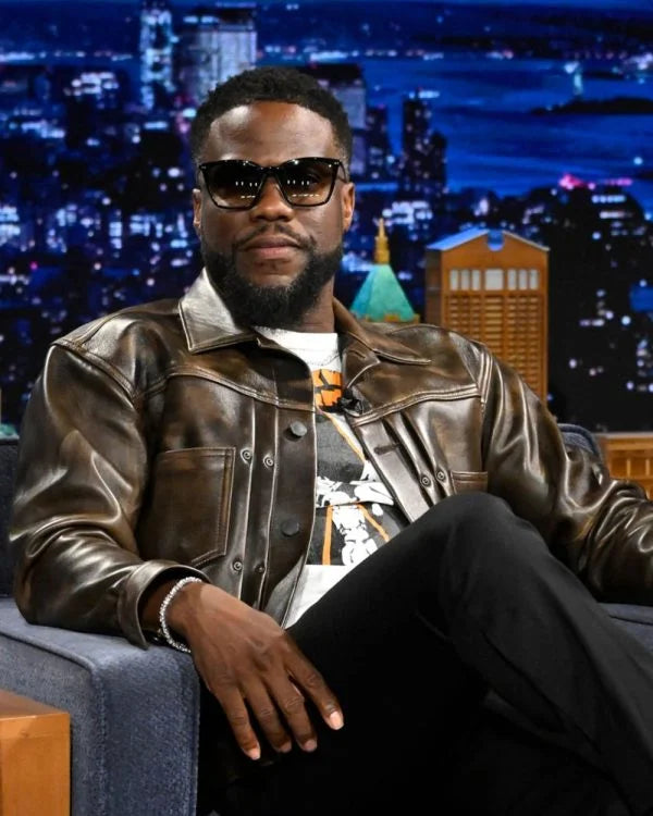 Modern Leather Jacket Worn by Kevin Hart in The Million Dollar Heist
