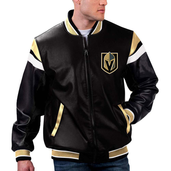 TJS NHL Vegas Golden Knights Leather Jacket in American style