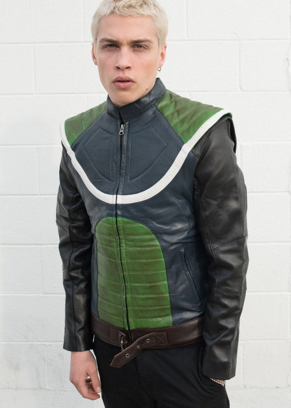 Dragon Ball Z green leather jacket inspired by Broly and Bardock in USA