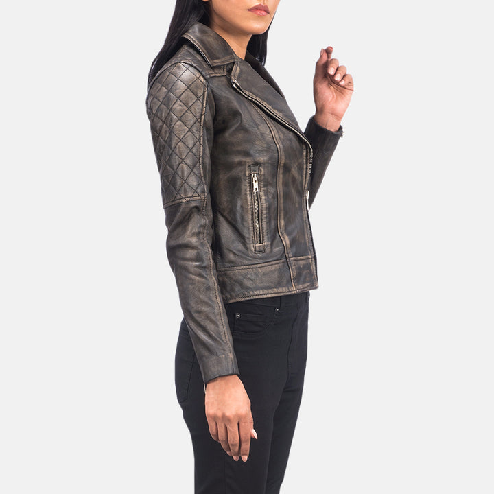Fashionable distressed quilted jacket in USA style