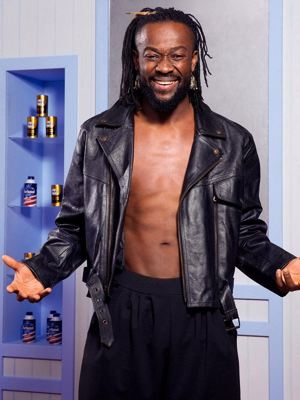 Wrestler Kofi Kingston Black Leather Jacket