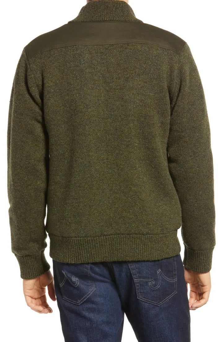 Warm wool blend zip-up knit jacket with fleece in USA