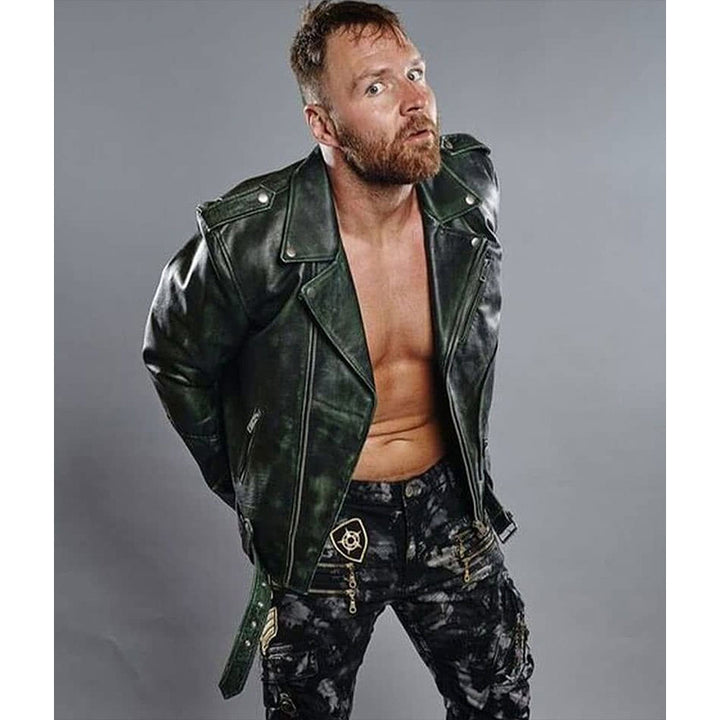 aew-jon-moxley-dark-green-leather-jacket