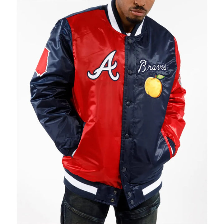 black label atlanta braves satin jacket

