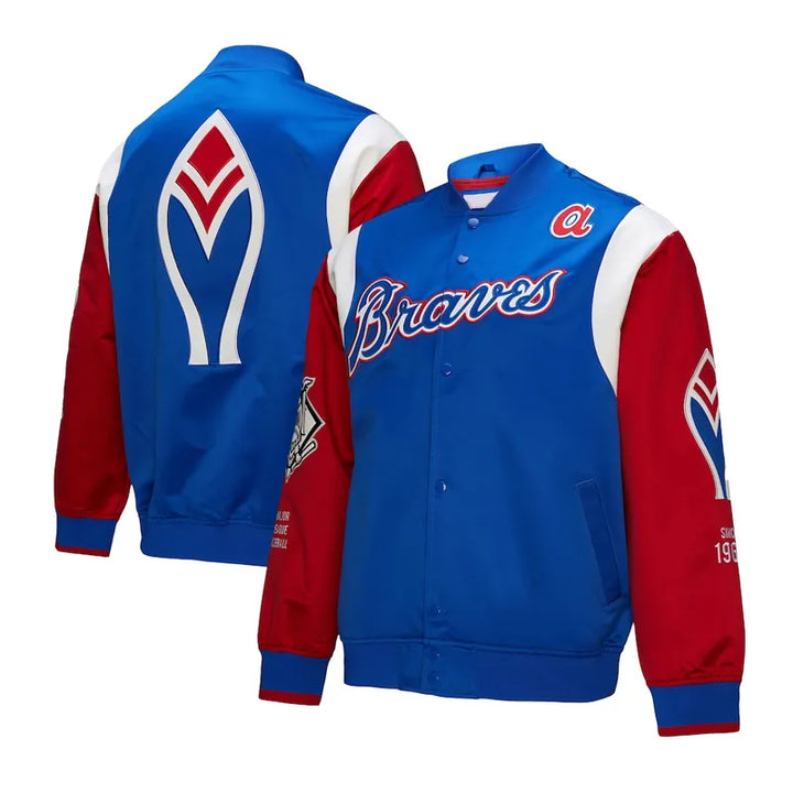 Atlanta Braves Cooperstown Satin Jacket Retro Royal Red

