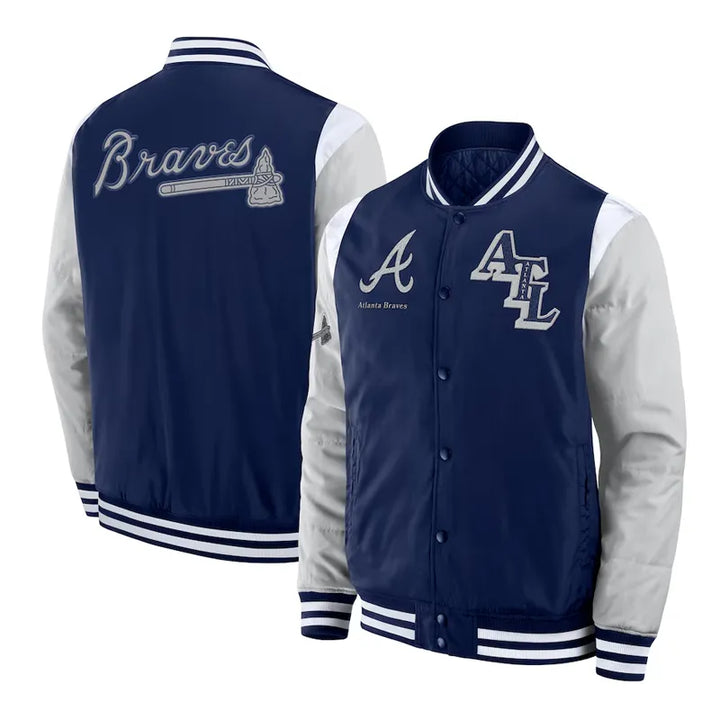 atlanta braves elements elite navy jacket


