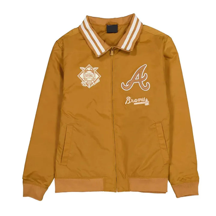 Atlanta Braves Logo Select Light Bronze Nylon Jacket

