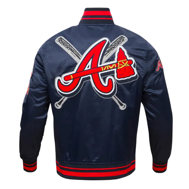 unisex navy braves chenille logo jacket

