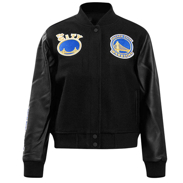 Golden State Warriors classic wool varsity jacket for women in USA