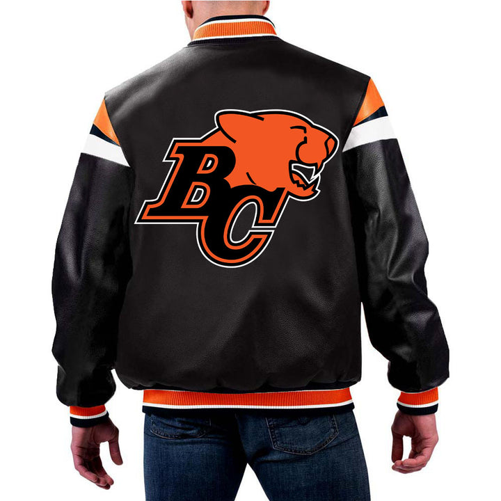 CFL Team BC Lions Black Varsity Jacket by TJS in USA