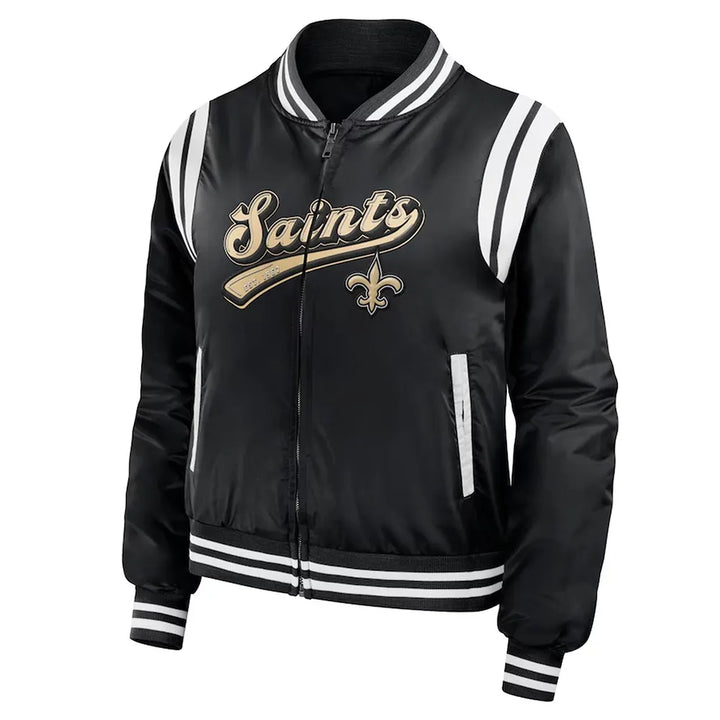 NFL Saints black and gold nylon windbreaker jacket in USA