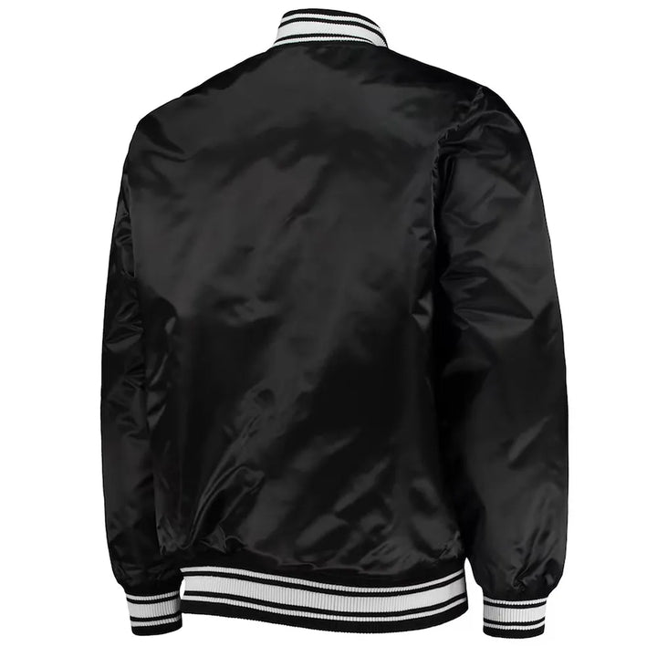 Glossy satin Commanders NFL jacket with zipper closure