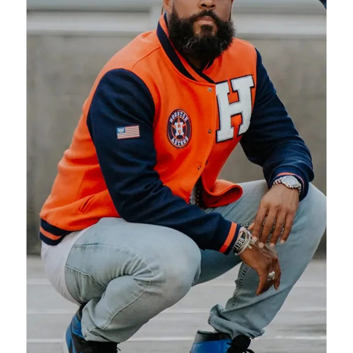 Sleeve View MLB Houston Astros Wool Jacket Men and Women: