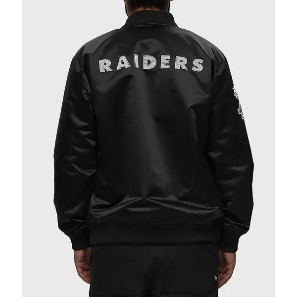 Full-zip satin Raiders jacket for men in USA
