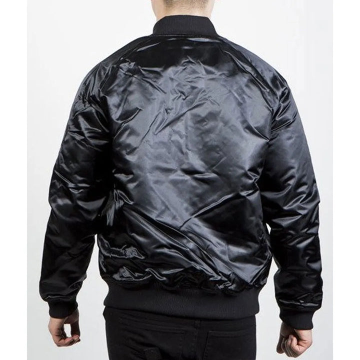 back view NBA Boston Celtics Black Tonal Satin Jacket