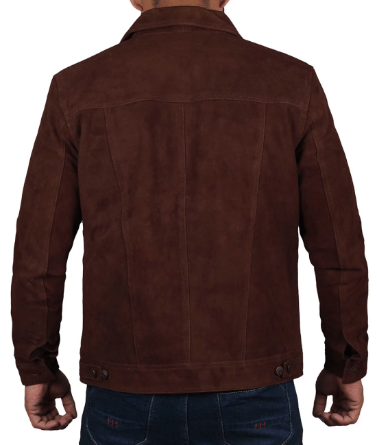 Classic brown jacket in suede in USA market