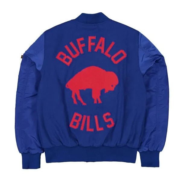 Back View Buffalo Bills Ma 1 Varsity Jacket