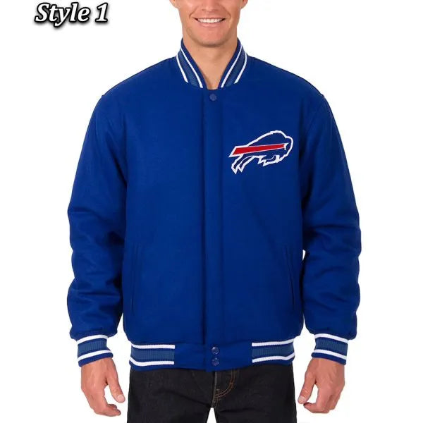 Buffalo Bills royal blue varsity wool jacket