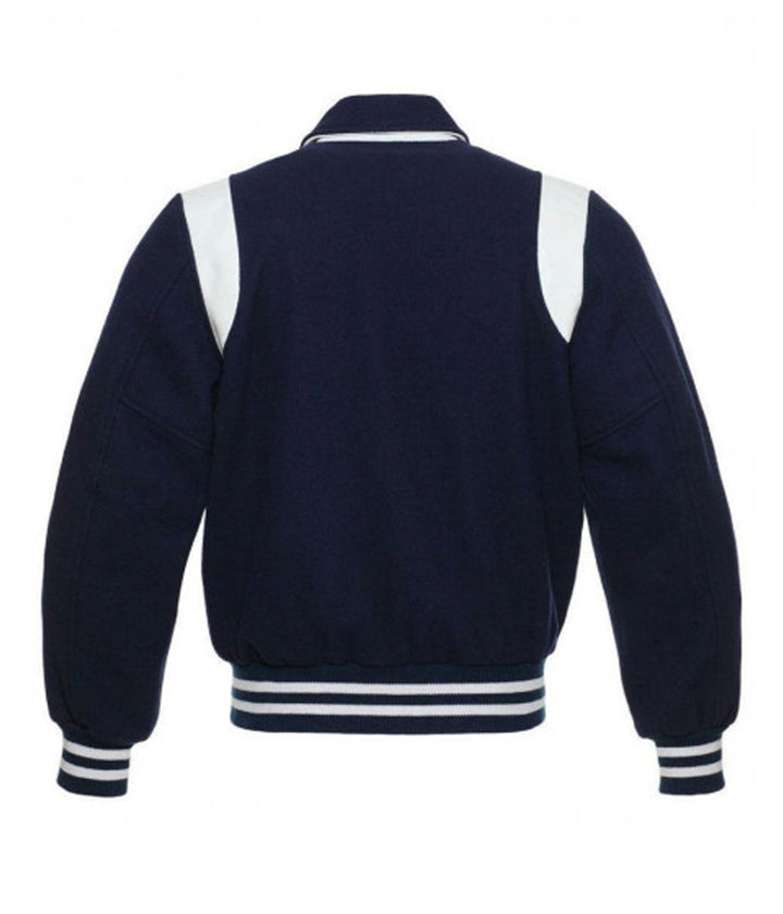 Byron Collar varsity letterman jacket button detail in USA