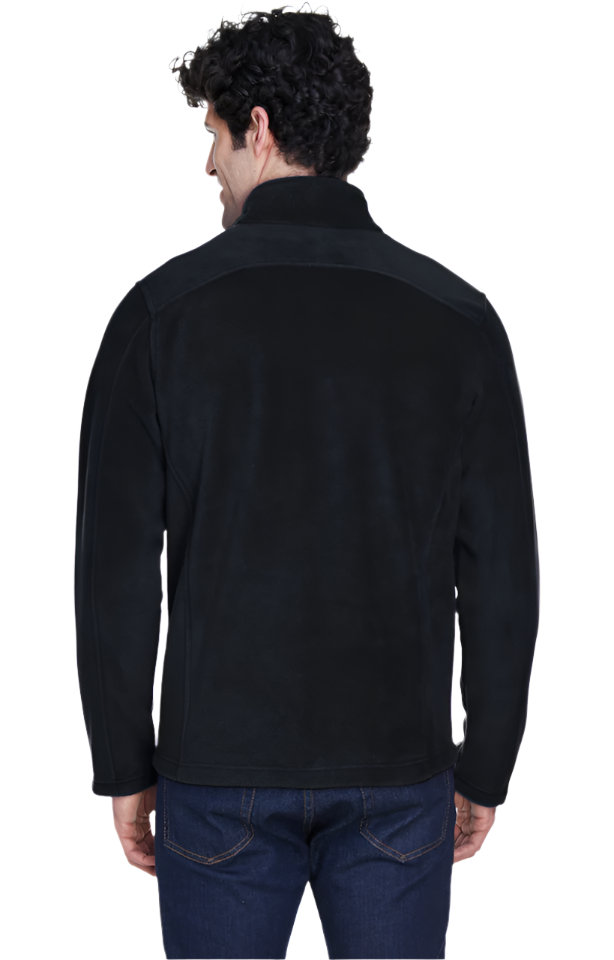 Black fleece jacket for tall men with side pockets in USA