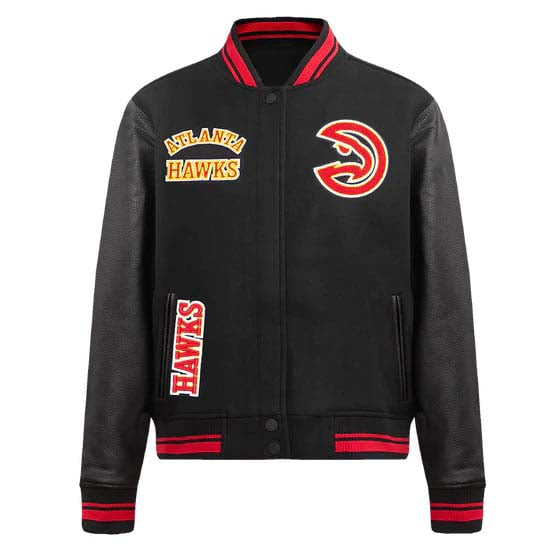 Women’s Atlanta Hawks varsity jacket in retro wool design in USA