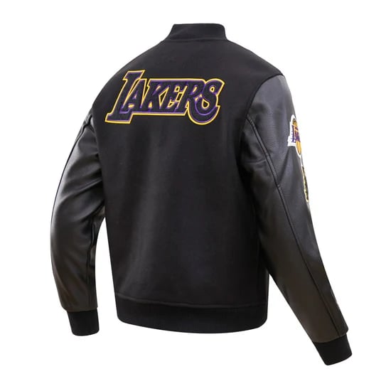 Men’s varsity jacket with Los Angeles Lakers logo in wool in USA