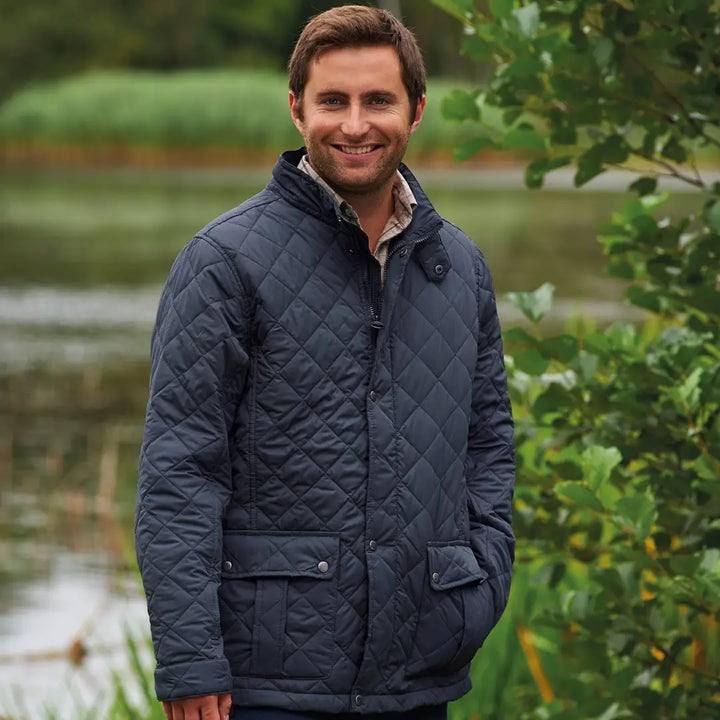 Men's quilted jacket with exposed zip