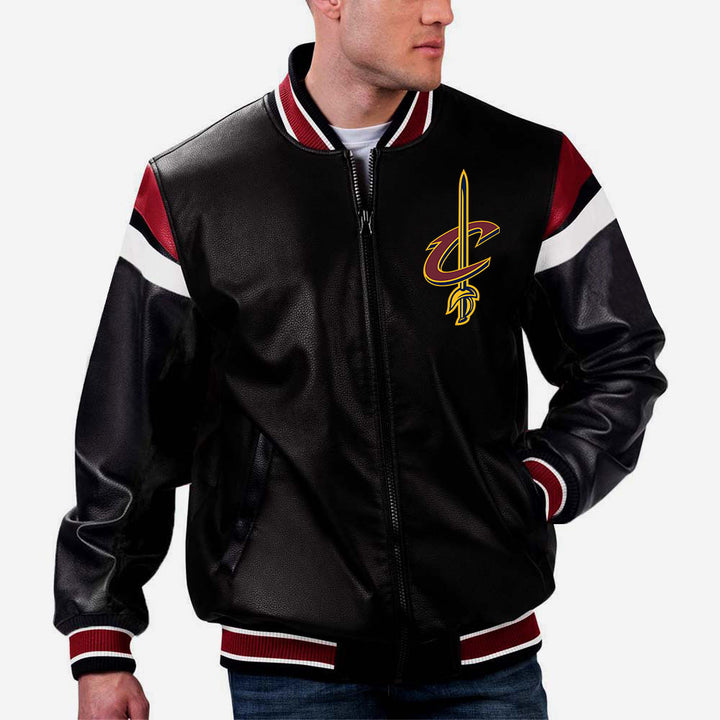 Cleveland Cavaliers NBA Team Leather Jacket by TJS in France style