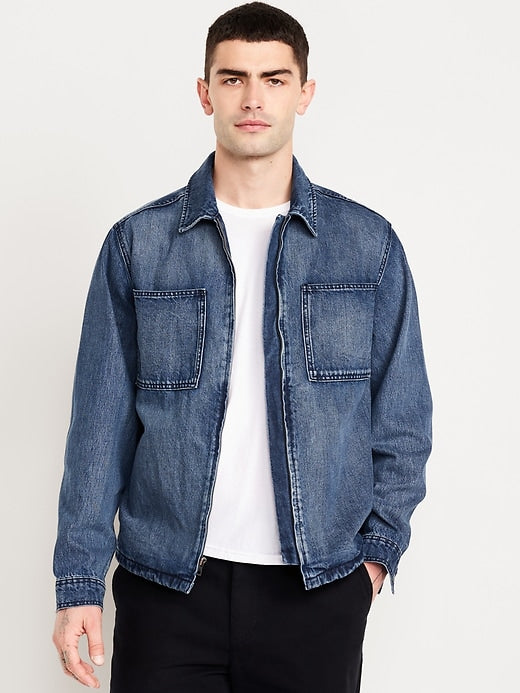 Classic jean workwear chore jacket for men in USA