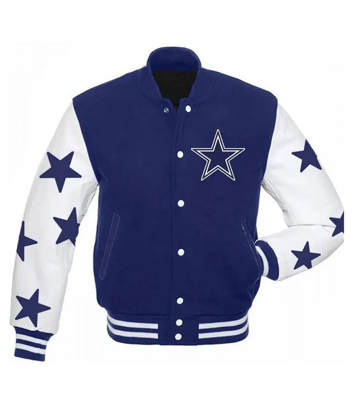 Dallas Cowboys varsity jacket royal blue and white

