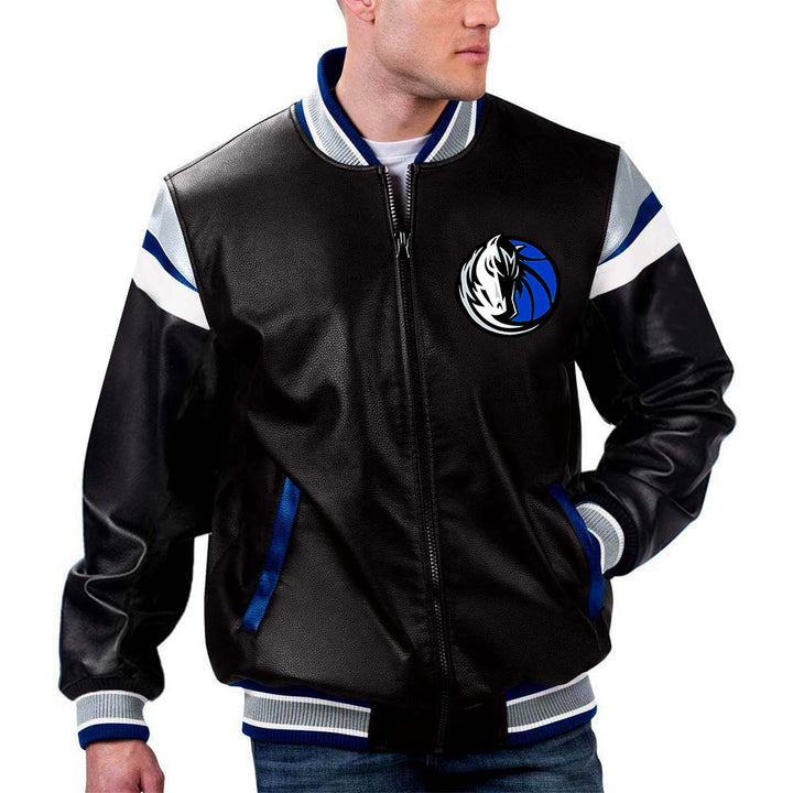 Dallas Mavericks NBA Team Leather Jacket by TJS in France style