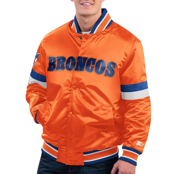 NFL Denver Broncos Satin Jacket Men and Women