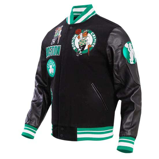 Boston Celtics classic wool varsity jacket for men, retro style in USA