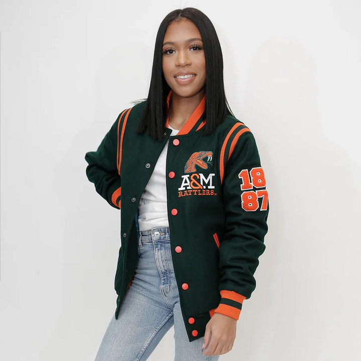 Back View Front View Florida A&amp;M FAMU Wool Varsity Jacket