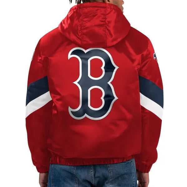Red Sox Half-Zip Hooded Jacket in American Style