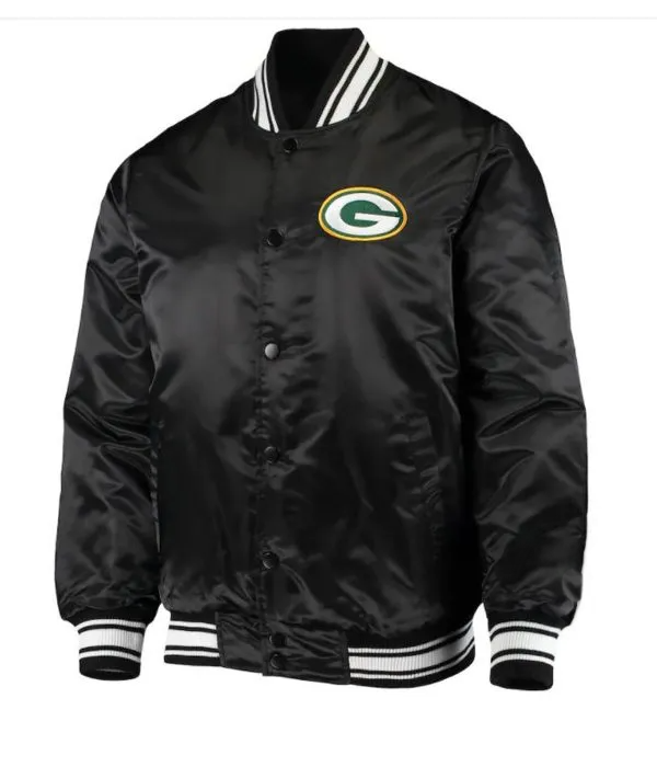 Shop Green Bay Packers Black Satin Jacket