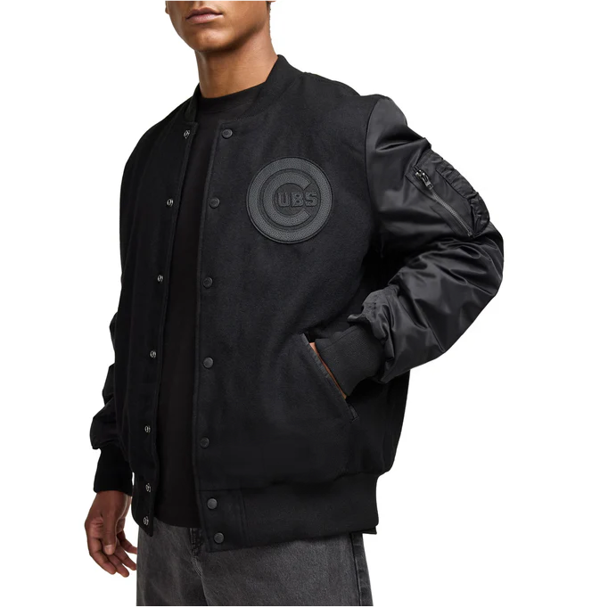  Cubs Wool Varsity Jacket Black