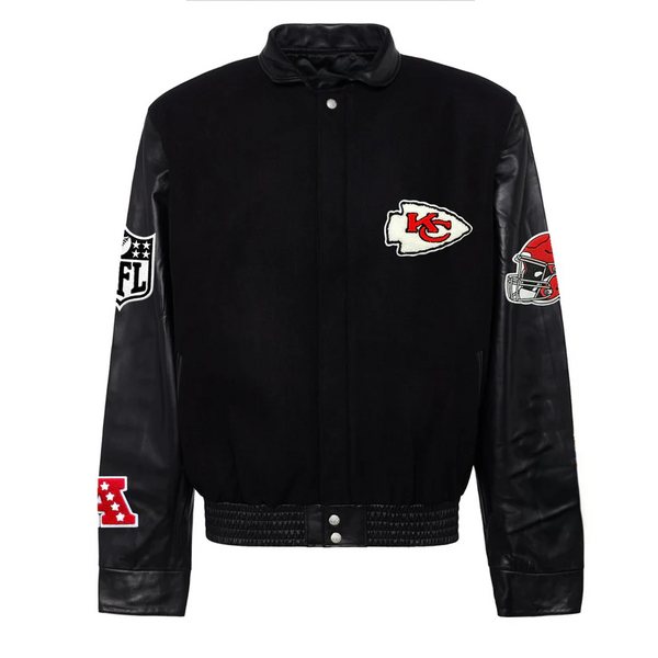 KANSAS CITY CHIEFS WOOL & LEATHER VARSITY JACKET 