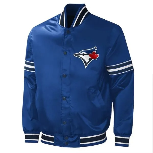 Shop Toronto Blue Jays Royal Midfield Varsity Satin Jacket