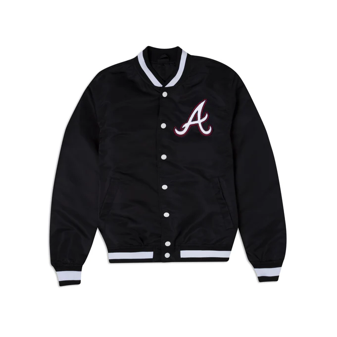 MLB Atlanta Braves Black Satin Jacket