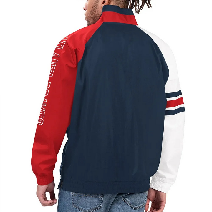 elite atlanta braves nylon half-zip jacket

